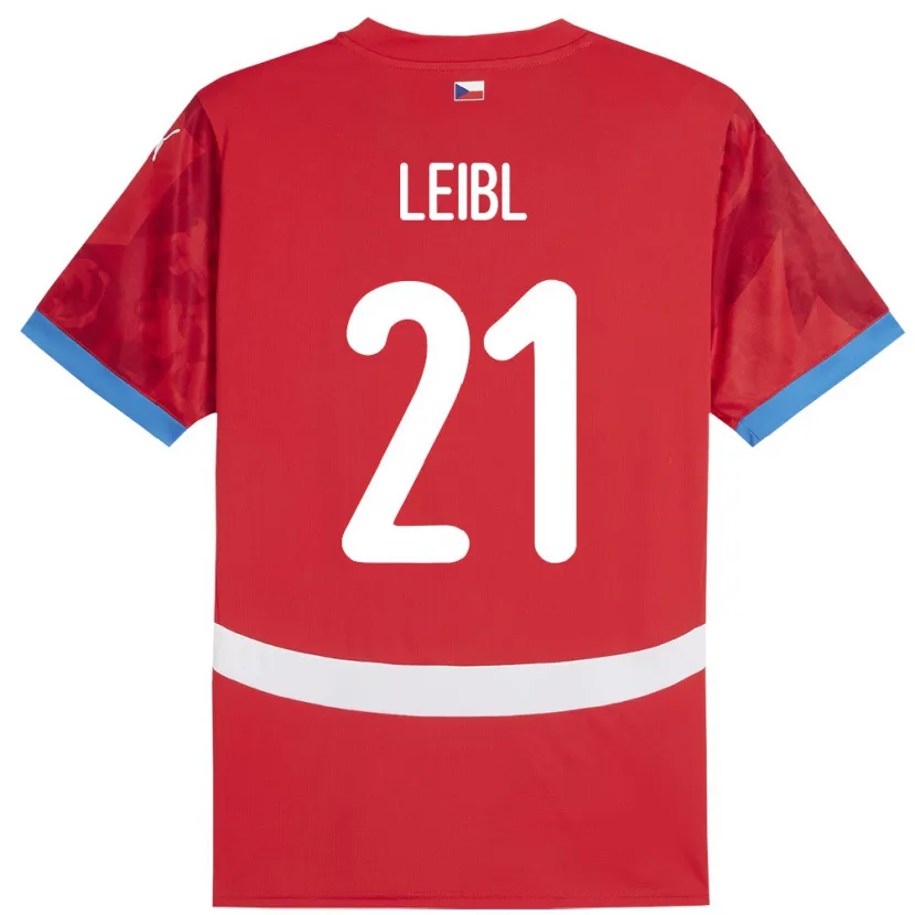 Danxen Män Tjeckien Adam Leibl #21 Röd Hemmatröja Matchtröjor 24-26 Tröjor T-Tröja