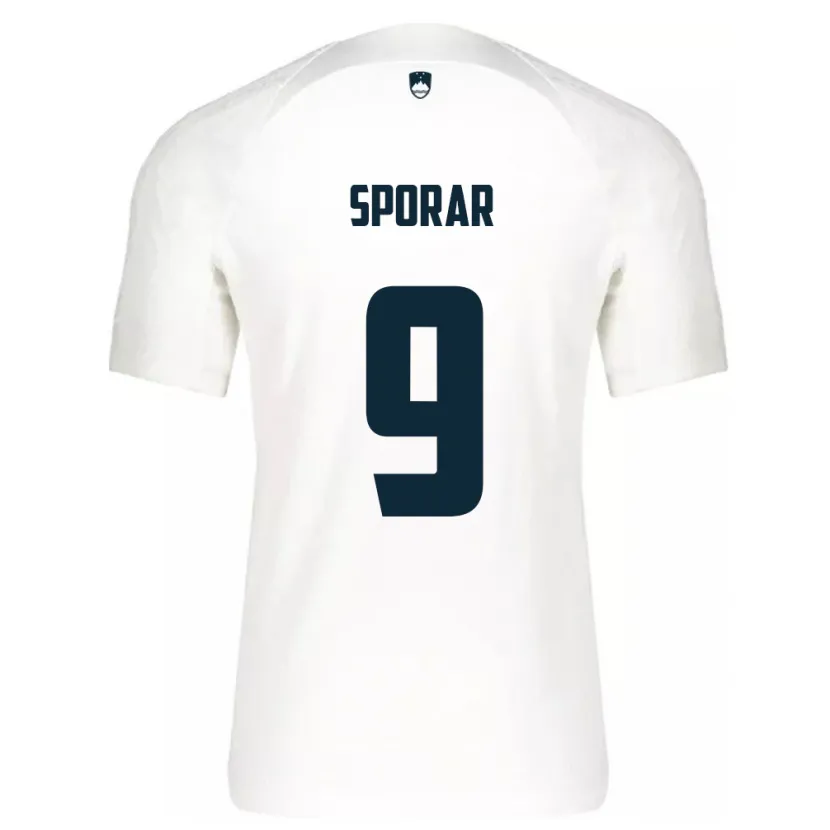 Danxen Män Slovenien Andraz Sporar #9 Vit Hemmatröja Matchtröjor 24-26 Tröjor T-Tröja