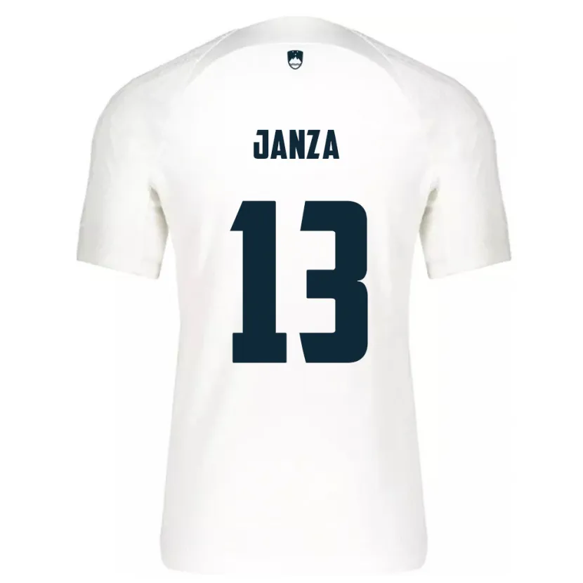 Danxen Män Slovenien Erik Janza #13 Vit Hemmatröja Matchtröjor 24-26 Tröjor T-Tröja
