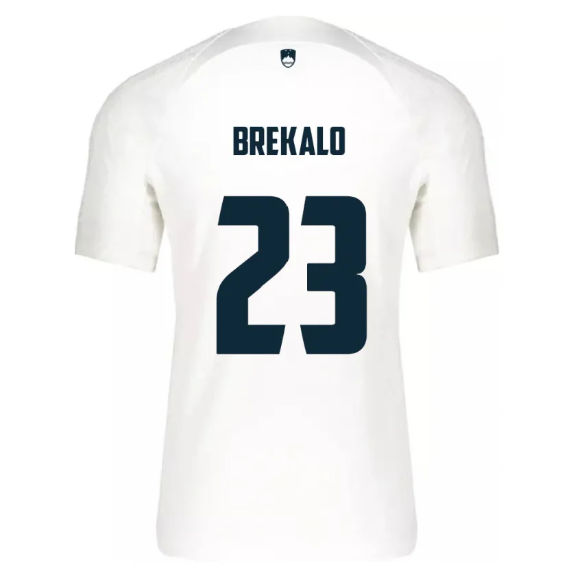 Danxen Män Slovenien David Brekalo #23 Vit Hemmatröja Matchtröjor 24-26 Tröjor T-Tröja