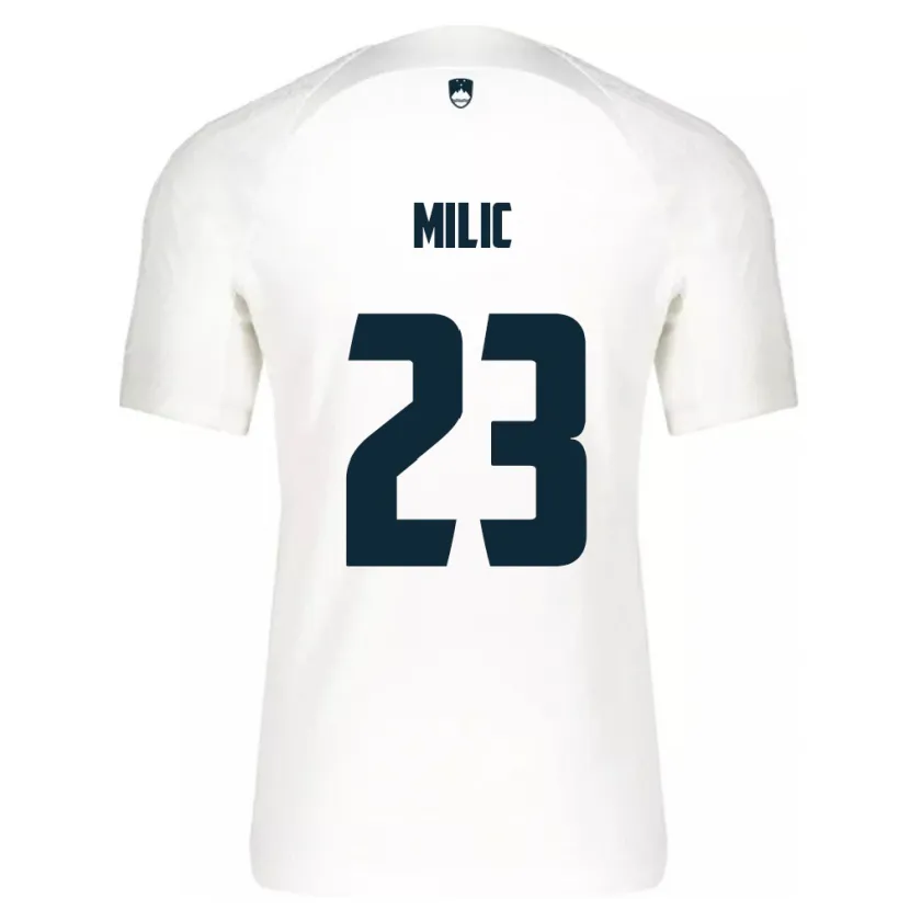 Danxen Män Slovenien Nino Milic #23 Vit Hemmatröja Matchtröjor 24-26 Tröjor T-Tröja