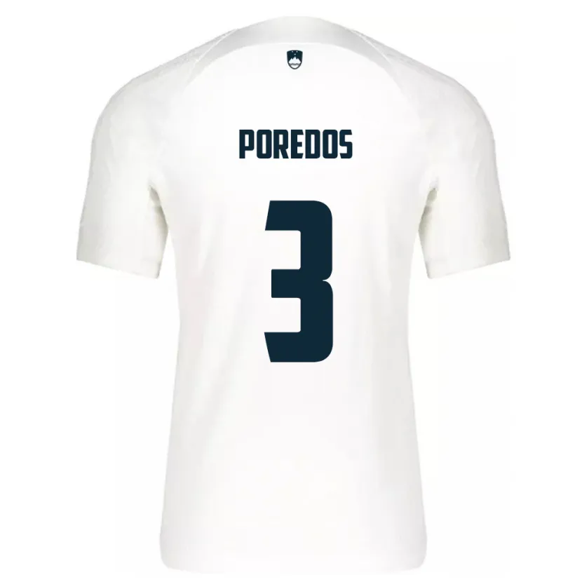 Danxen Män Slovenien Luka Poredos #3 Vit Hemmatröja Matchtröjor 24-26 Tröjor T-Tröja