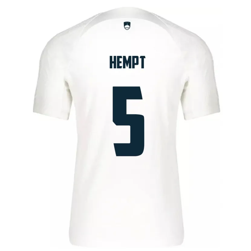 Danxen Män Slovenien Lukas Hempt #5 Vit Hemmatröja Matchtröjor 24-26 Tröjor T-Tröja