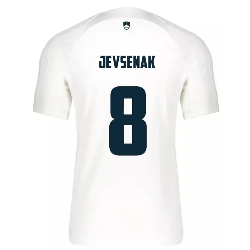 Danxen Män Slovenien Florjan Jevsenak #8 Vit Hemmatröja Matchtröjor 24-26 Tröjor T-Tröja