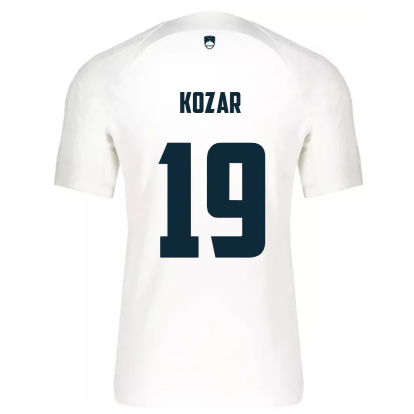 Danxen Män Slovenien Kristjan Kozar #19 Vit Hemmatröja Matchtröjor 24-26 Tröjor T-Tröja