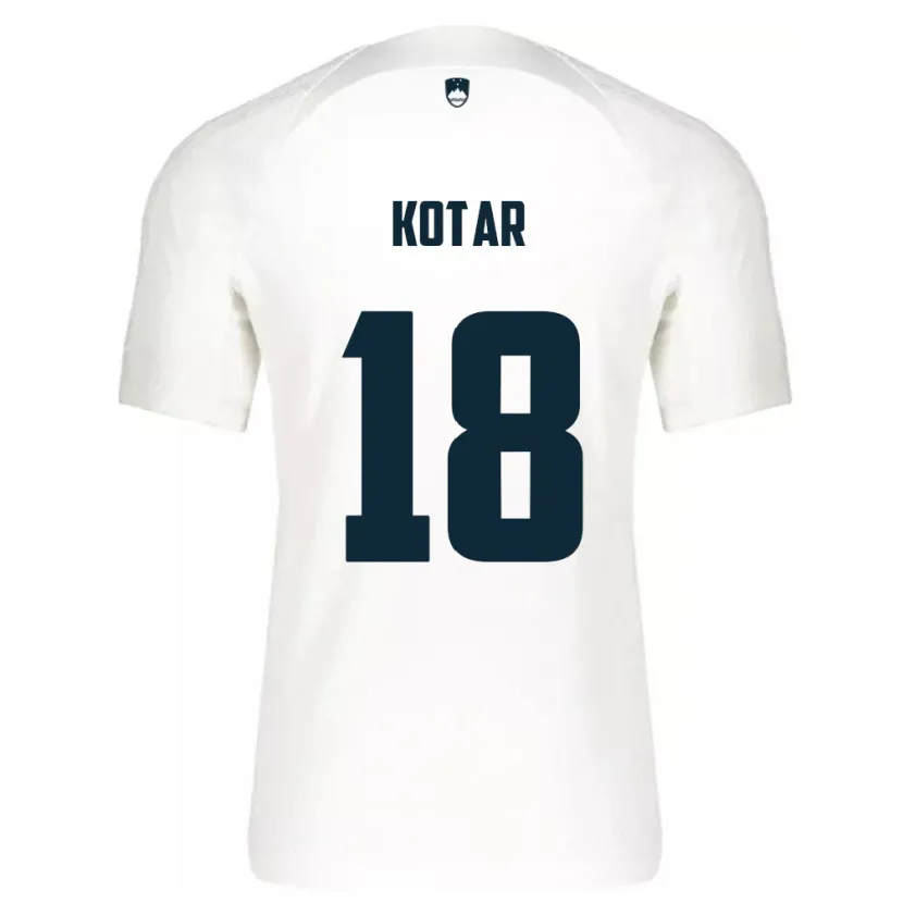 Danxen Män Slovenien Tristan Kotar #18 Vit Hemmatröja Matchtröjor 24-26 Tröjor T-Tröja