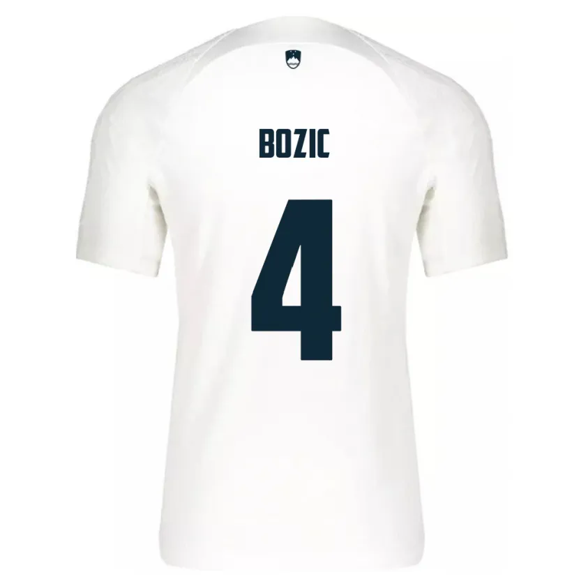 Danxen Män Slovenien Viktor Bozic #4 Vit Hemmatröja Matchtröjor 24-26 Tröjor T-Tröja