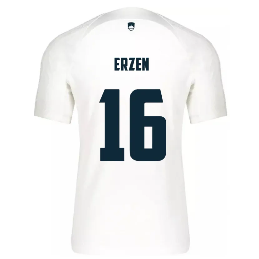 Danxen Män Slovenien Kaja Eržen #16 Vit Hemmatröja Matchtröjor 24-26 Tröjor T-Tröja
