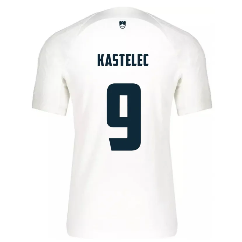 Danxen Män Slovenien Mirjam Kastelec #9 Vit Hemmatröja Matchtröjor 24-26 Tröjor T-Tröja