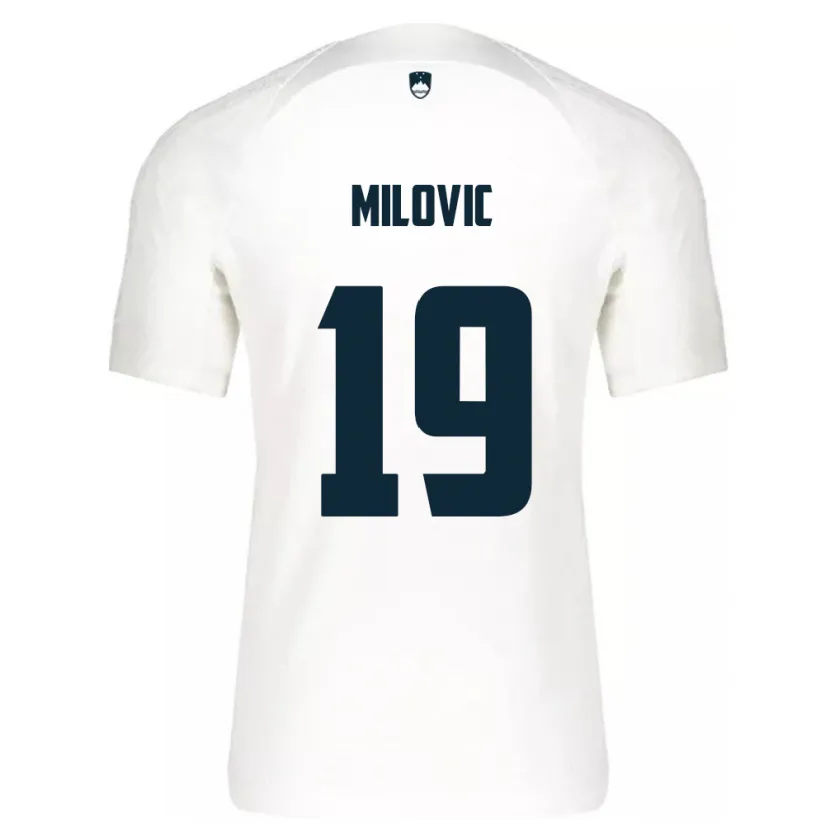 Danxen Män Slovenien Ana Milovič #19 Vit Hemmatröja Matchtröjor 24-26 Tröjor T-Tröja