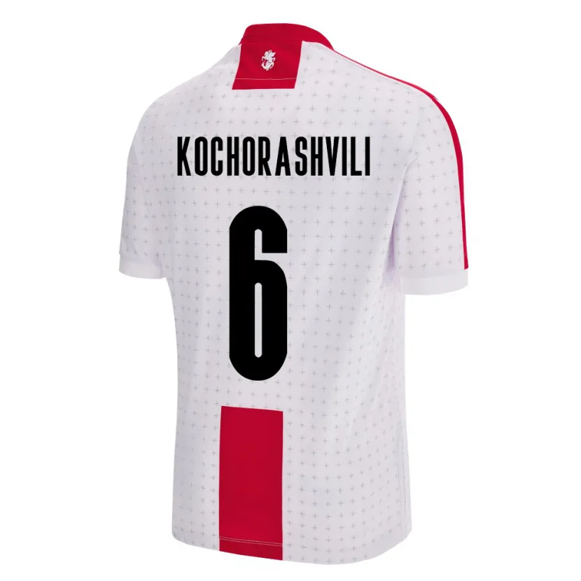 Danxen Män Georgia Giorgi Kochorashvili #6 Vit Hemmatröja Matchtröjor 24-26 Tröjor T-Tröja