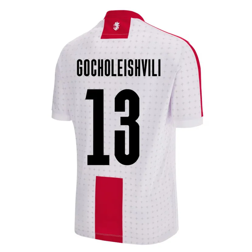Danxen Män Georgia Giorgi Gocholeishvili #13 Vit Hemmatröja Matchtröjor 24-26 Tröjor T-Tröja