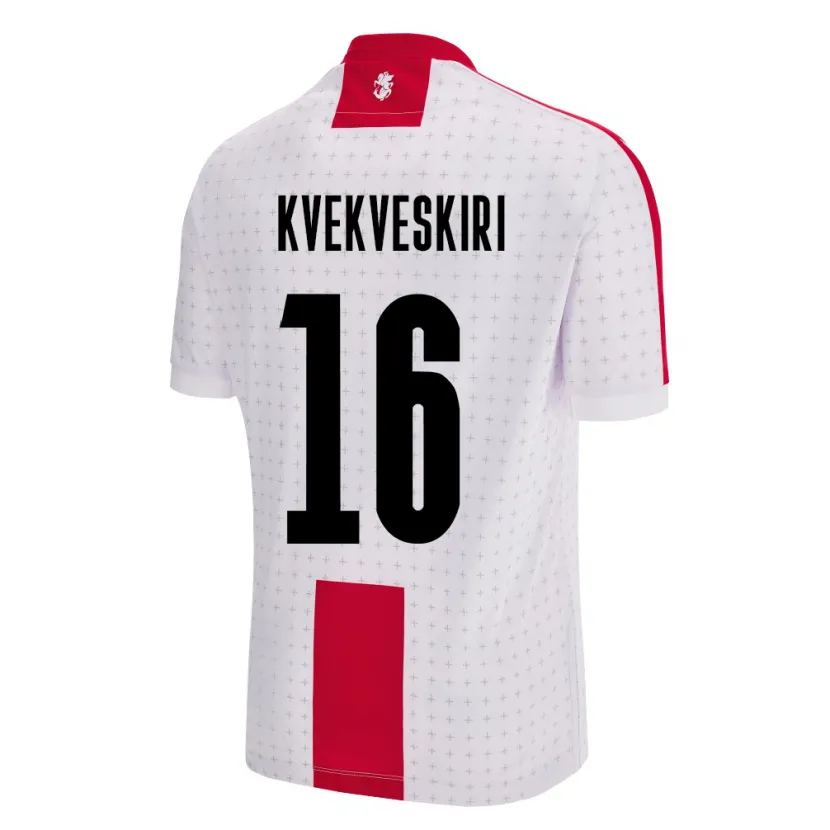 Danxen Män Georgia Nika Kvekveskiri #16 Vit Hemmatröja Matchtröjor 24-26 Tröjor T-Tröja