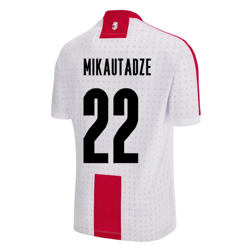 Danxen Män Georgia Georges Mikautadze #22 Vit Hemmatröja Matchtröjor 24-26 Tröjor T-Tröja