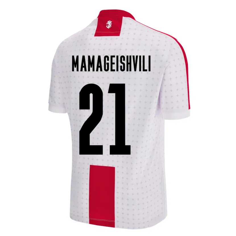 Danxen Män Georgia Otar Mamageishvili #21 Vit Hemmatröja Matchtröjor 24-26 Tröjor T-Tröja