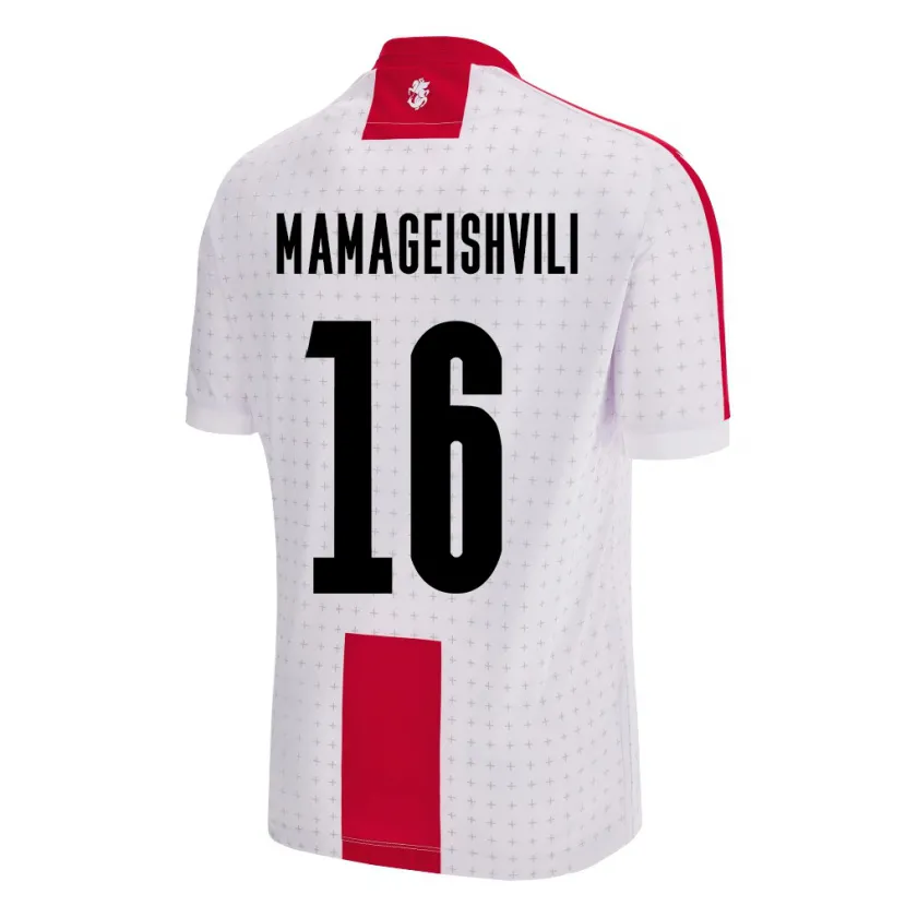 Danxen Män Georgia Gizo Mamageishvili #16 Vit Hemmatröja Matchtröjor 24-26 Tröjor T-Tröja