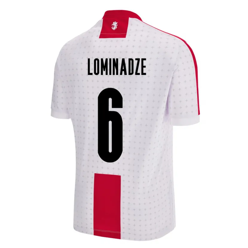 Danxen Män Georgia Nodar Lominadze #6 Vit Hemmatröja Matchtröjor 24-26 Tröjor T-Tröja