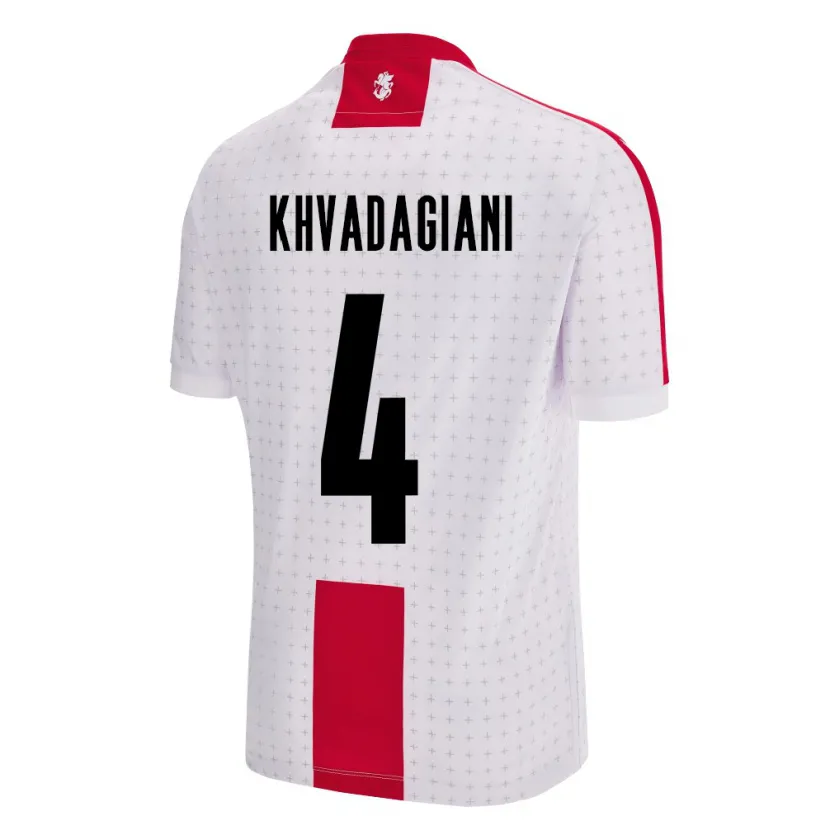 Danxen Män Georgia Saba Khvadagiani #4 Vit Hemmatröja Matchtröjor 24-26 Tröjor T-Tröja