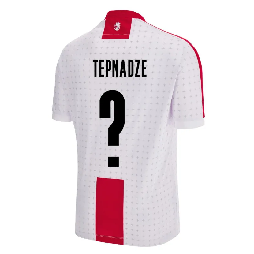 Danxen Män Georgia Aleksandre Tepnadze #0 Vit Hemmatröja Matchtröjor 24-26 Tröjor T-Tröja
