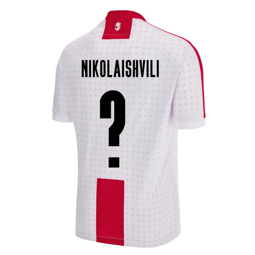 Danxen Män Georgia Giorgi Nikolaishvili #0 Vit Hemmatröja Matchtröjor 24-26 Tröjor T-Tröja