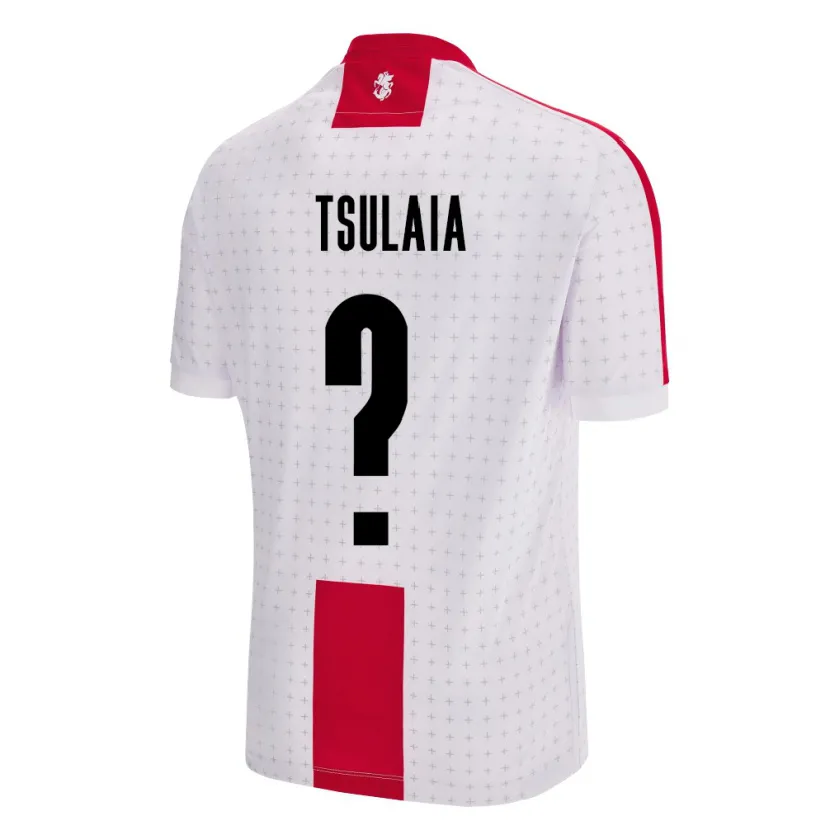 Danxen Män Georgia Luka Tsulaia #0 Vit Hemmatröja Matchtröjor 24-26 Tröjor T-Tröja