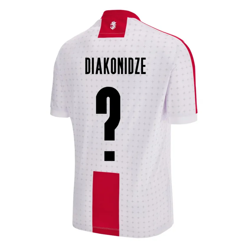Danxen Män Georgia Shota Diakonidze #0 Vit Hemmatröja Matchtröjor 24-26 Tröjor T-Tröja