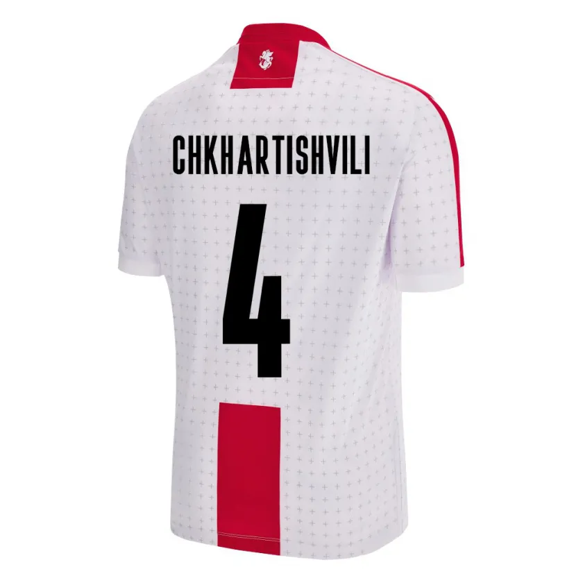 Danxen Män Georgia Nino Chkhartishvili #4 Vit Hemmatröja Matchtröjor 24-26 Tröjor T-Tröja