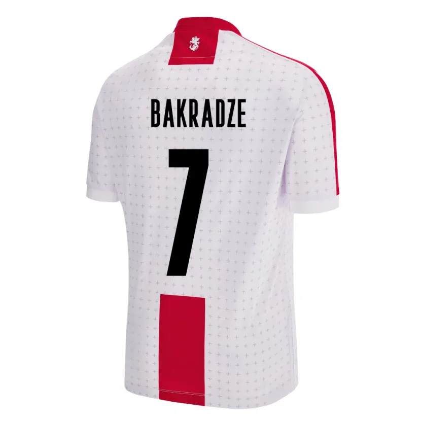 Danxen Män Georgia Teona Bakradze #7 Vit Hemmatröja Matchtröjor 24-26 Tröjor T-Tröja