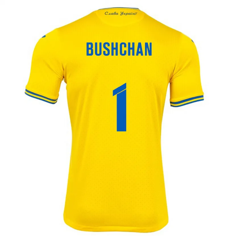 Danxen Män Ukraina Georgiy Bushchan #1 Gul Hemmatröja Matchtröjor 24-26 Tröjor T-Tröja