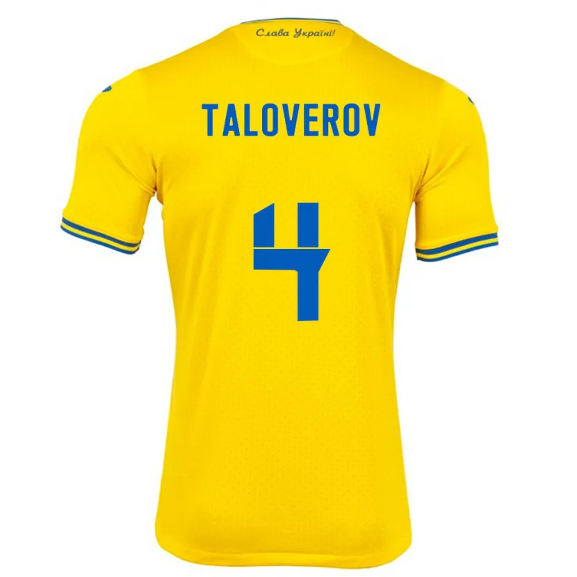 Danxen Män Ukraina Maksym Taloverov #4 Gul Hemmatröja Matchtröjor 24-26 Tröjor T-Tröja