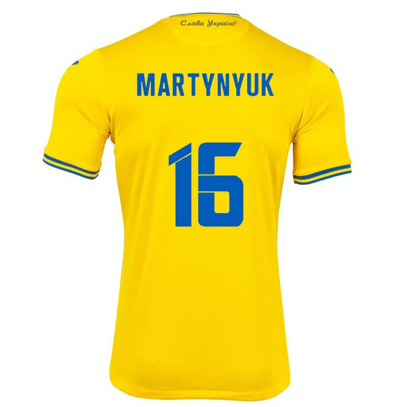 Danxen Män Ukraina Oleksandr Martynyuk #16 Gul Hemmatröja Matchtröjor 24-26 Tröjor T-Tröja