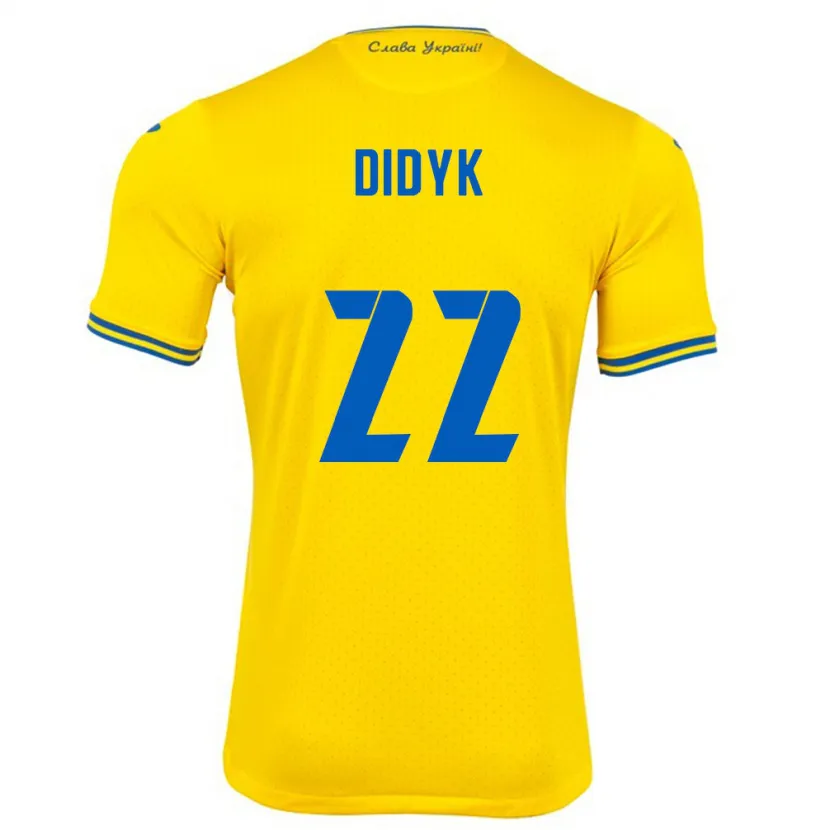 Danxen Män Ukraina Roman Didyk #22 Gul Hemmatröja Matchtröjor 24-26 Tröjor T-Tröja