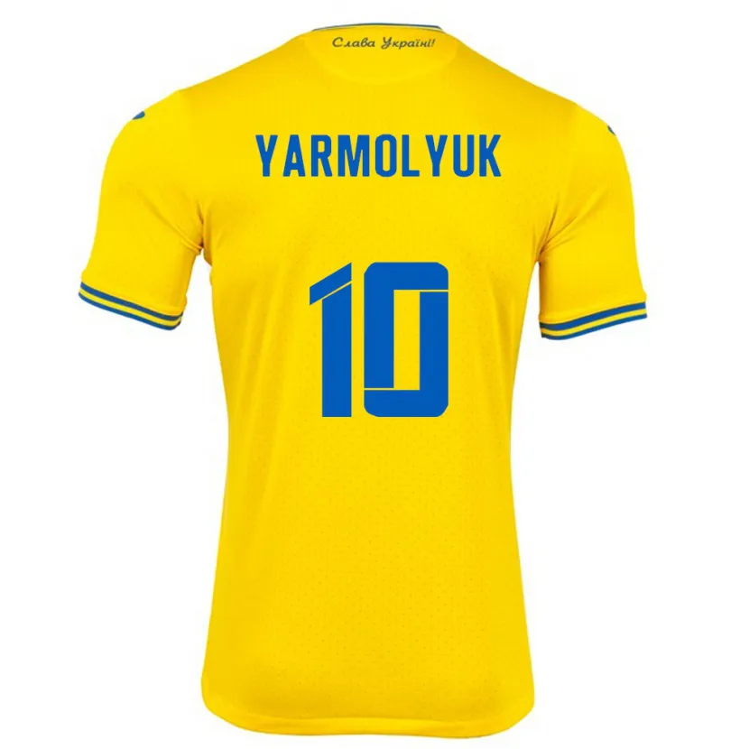 Danxen Män Ukraina Yegor Yarmolyuk #10 Gul Hemmatröja Matchtröjor 24-26 Tröjor T-Tröja