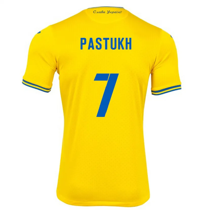 Danxen Män Ukraina Yevgeniy Pastukh #7 Gul Hemmatröja Matchtröjor 24-26 Tröjor T-Tröja