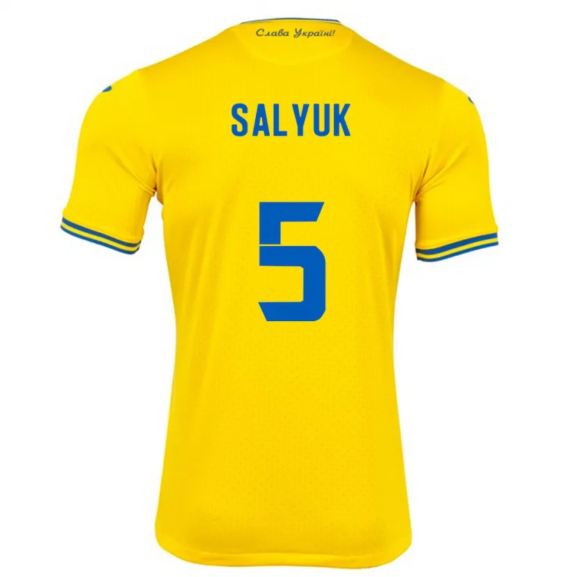 Danxen Män Ukraina Volodymyr Salyuk #5 Gul Hemmatröja Matchtröjor 24-26 Tröjor T-Tröja