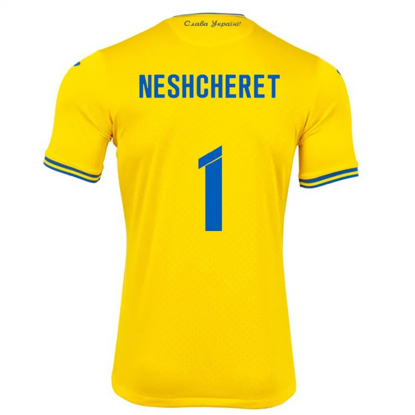 Danxen Män Ukraina Ruslan Neshcheret #1 Gul Hemmatröja Matchtröjor 24-26 Tröjor T-Tröja