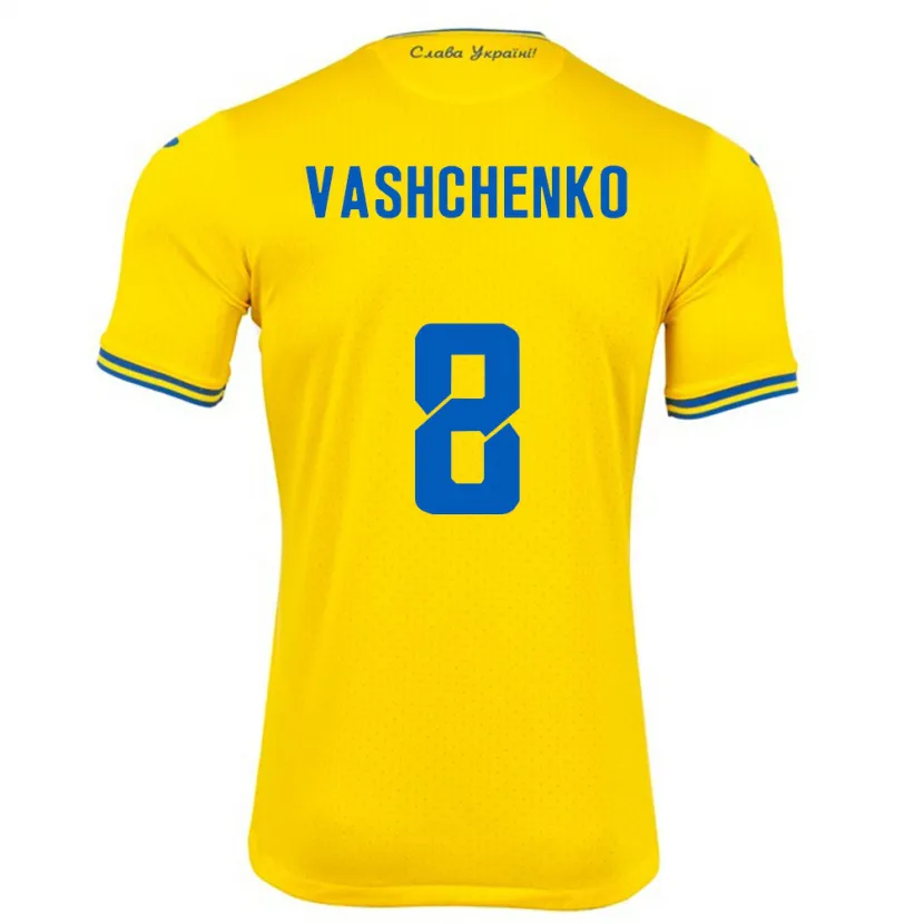Danxen Män Ukraina Daniil Vashchenko #8 Gul Hemmatröja Matchtröjor 24-26 Tröjor T-Tröja