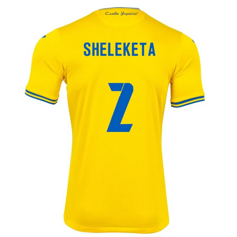 Danxen Män Ukraina Mykyta Sheleketa #2 Gul Hemmatröja Matchtröjor 24-26 Tröjor T-Tröja
