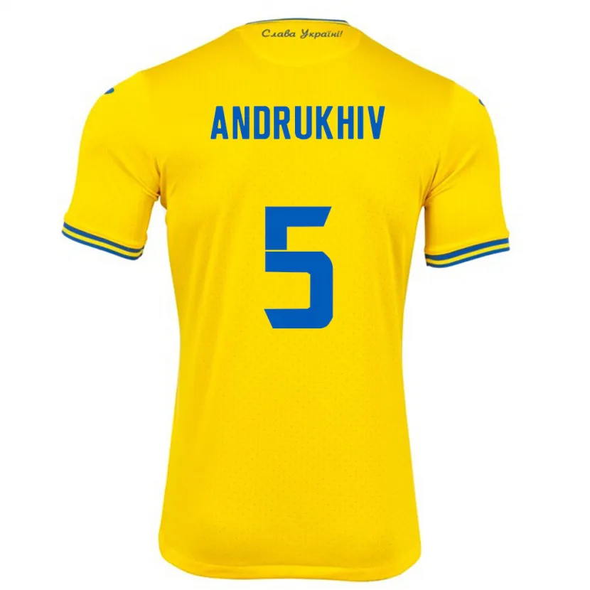 Danxen Män Ukraina Veronika Andrukhiv #5 Gul Hemmatröja Matchtröjor 24-26 Tröjor T-Tröja
