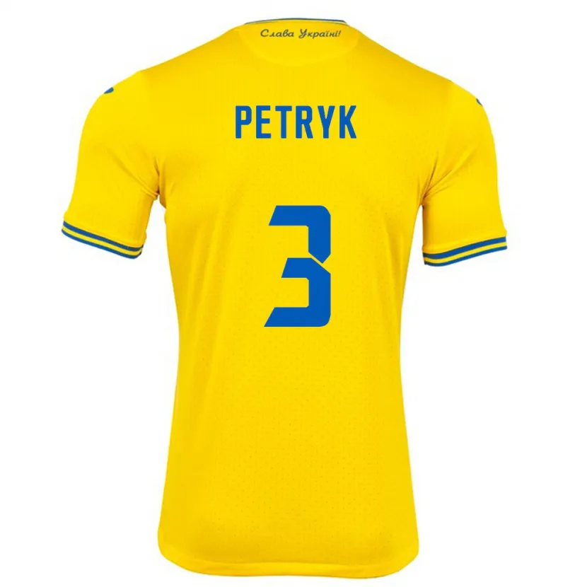 Danxen Män Ukraina Anna Petryk #3 Gul Hemmatröja Matchtröjor 24-26 Tröjor T-Tröja