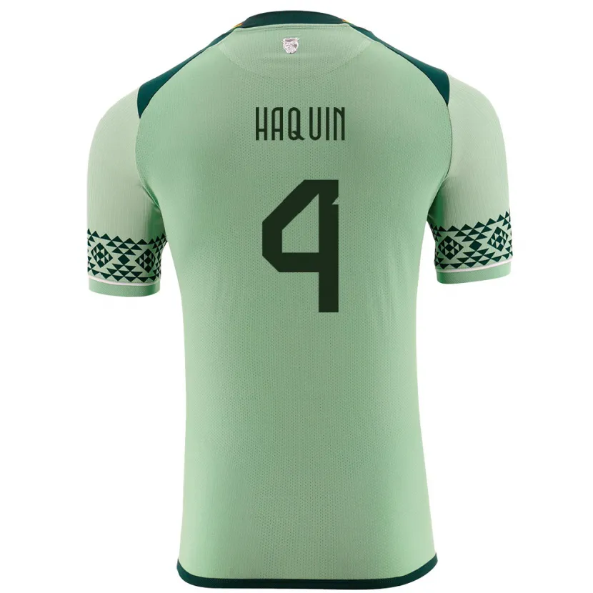 Danxen Män Bolivia Luis Haquín #4 Ljusgrön Hemmatröja Matchtröjor 24-26 Tröjor T-Tröja