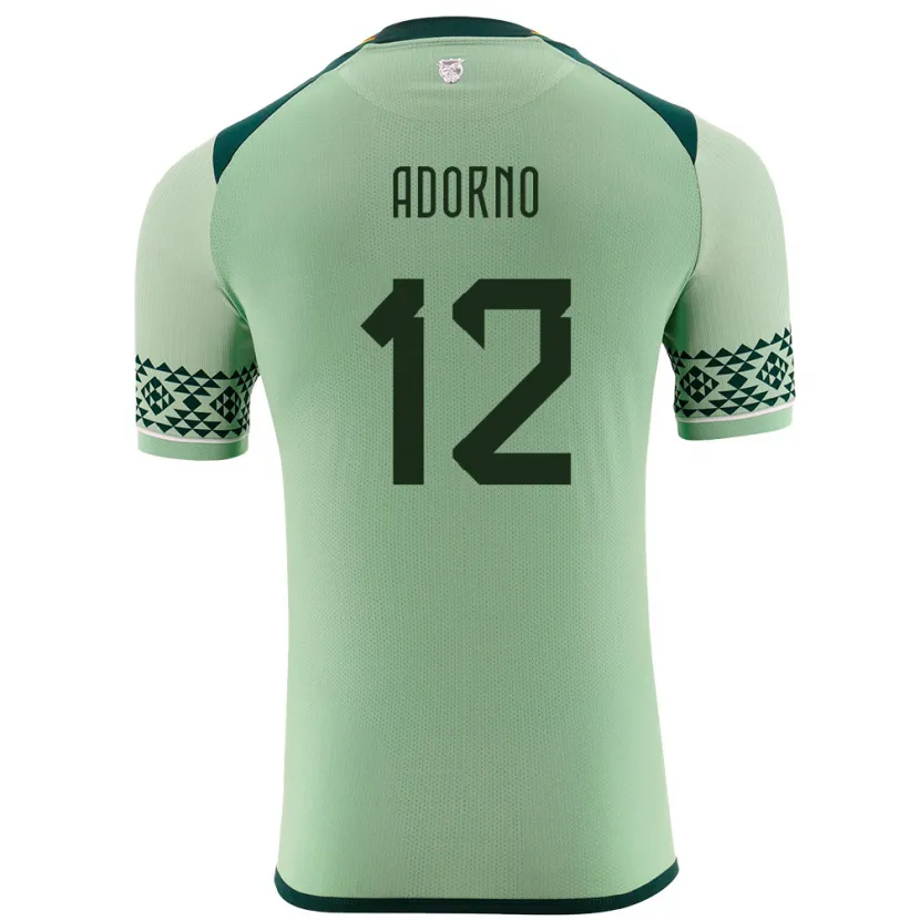 Danxen Män Bolivia Carlos Adorno #12 Ljusgrön Hemmatröja Matchtröjor 24-26 Tröjor T-Tröja