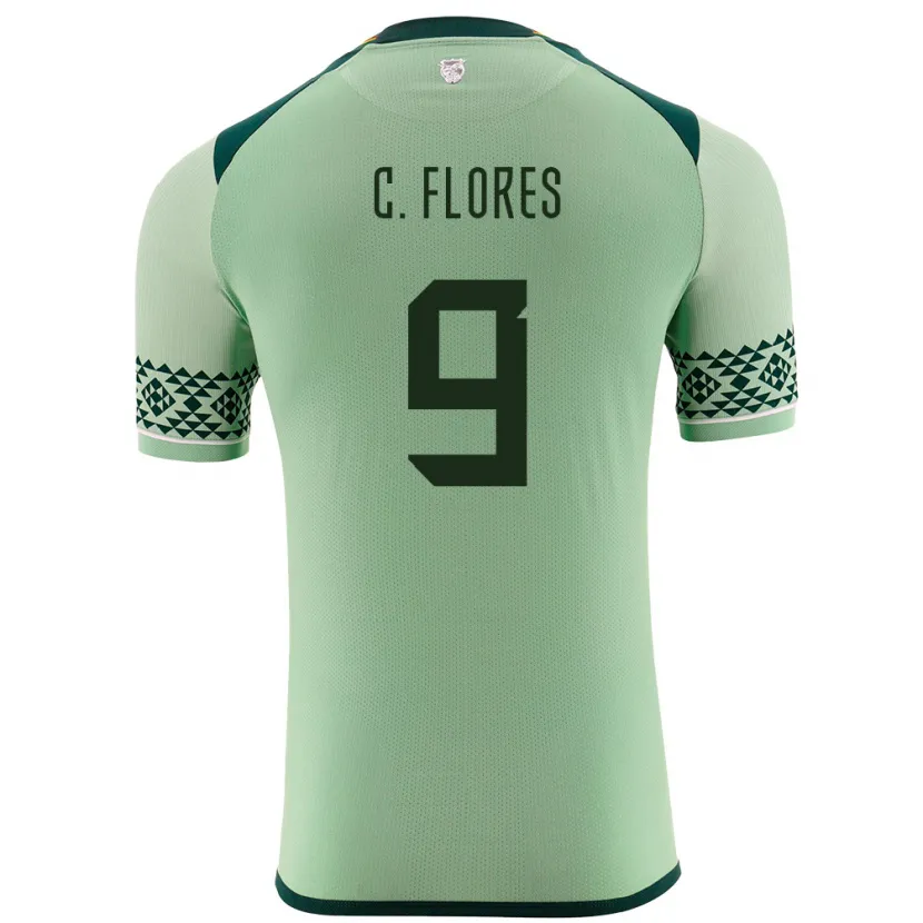 Danxen Män Bolivia Cesar Flores #9 Ljusgrön Hemmatröja Matchtröjor 24-26 Tröjor T-Tröja