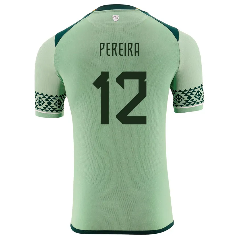 Danxen Män Bolivia Fabián Pereira #12 Ljusgrön Hemmatröja Matchtröjor 24-26 Tröjor T-Tröja