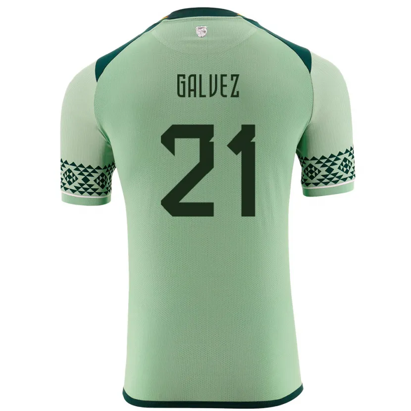Danxen Män Bolivia Vladimir Galvez #21 Ljusgrön Hemmatröja Matchtröjor 24-26 Tröjor T-Tröja