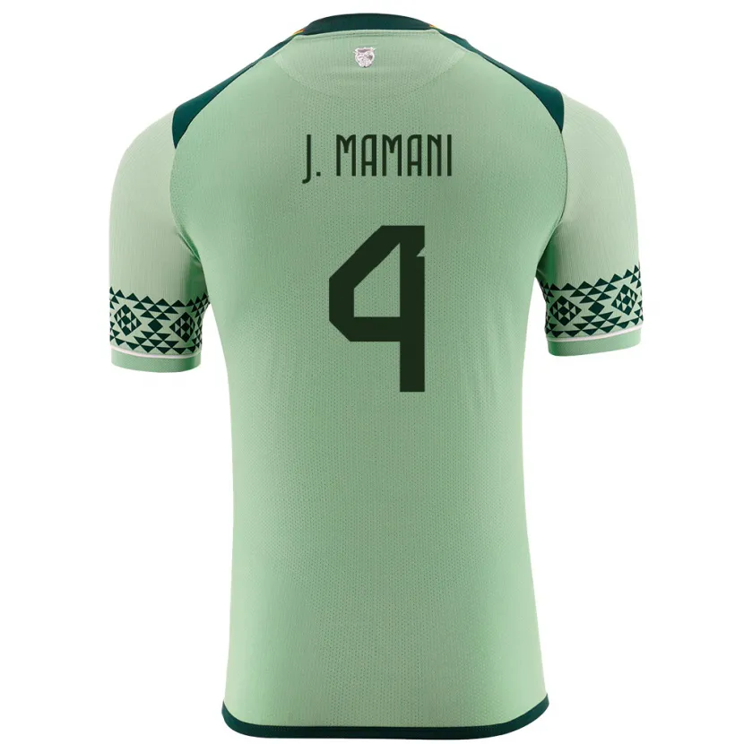 Danxen Män Bolivia Jhylian Mary Mamani #4 Ljusgrön Hemmatröja Matchtröjor 24-26 Tröjor T-Tröja