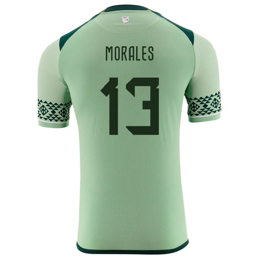 Danxen Män Bolivia Ericka Morales #13 Ljusgrön Hemmatröja Matchtröjor 24-26 Tröjor T-Tröja