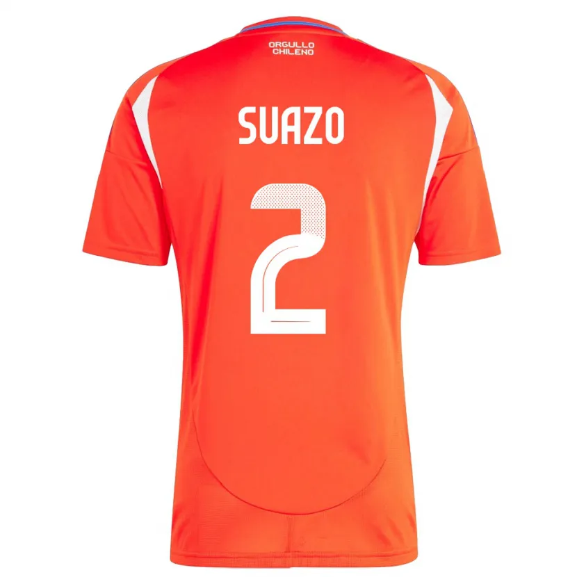 Danxen Män Chile Gabriel Suazo #2 Röd Hemmatröja Matchtröjor 24-26 Tröjor T-Tröja