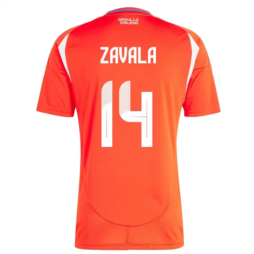 Danxen Män Chile Cristián Zavala #14 Röd Hemmatröja Matchtröjor 24-26 Tröjor T-Tröja