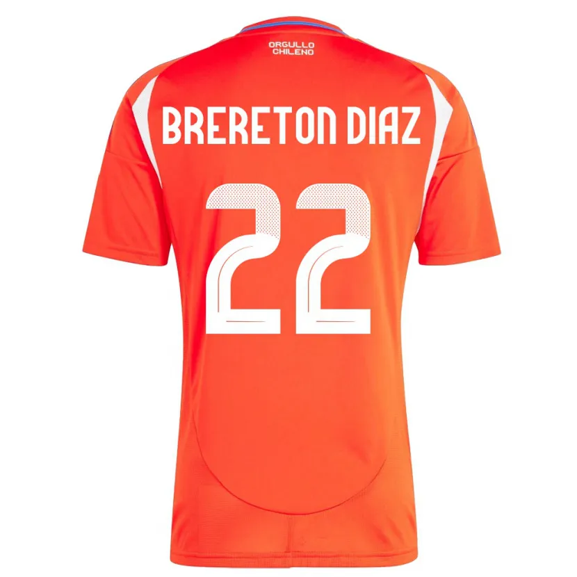 Danxen Män Chile Ben Brereton Díaz #22 Röd Hemmatröja Matchtröjor 24-26 Tröjor T-Tröja